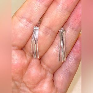Elegant 925 Silver Chain Drop Earrings